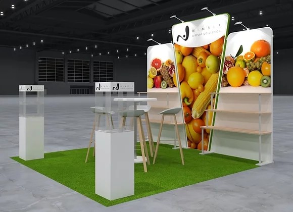3x3 meter portable trade show booth with counters