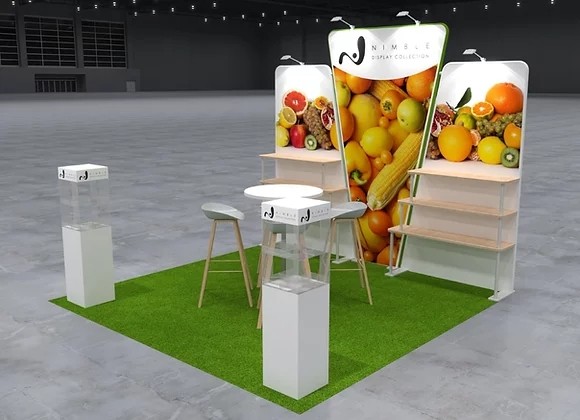 3x3 meter portable trade show booth with counters