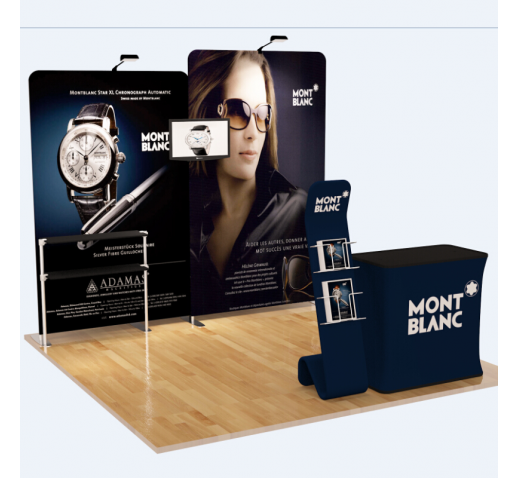 easy carry exhibition backdrop with LED spotlights