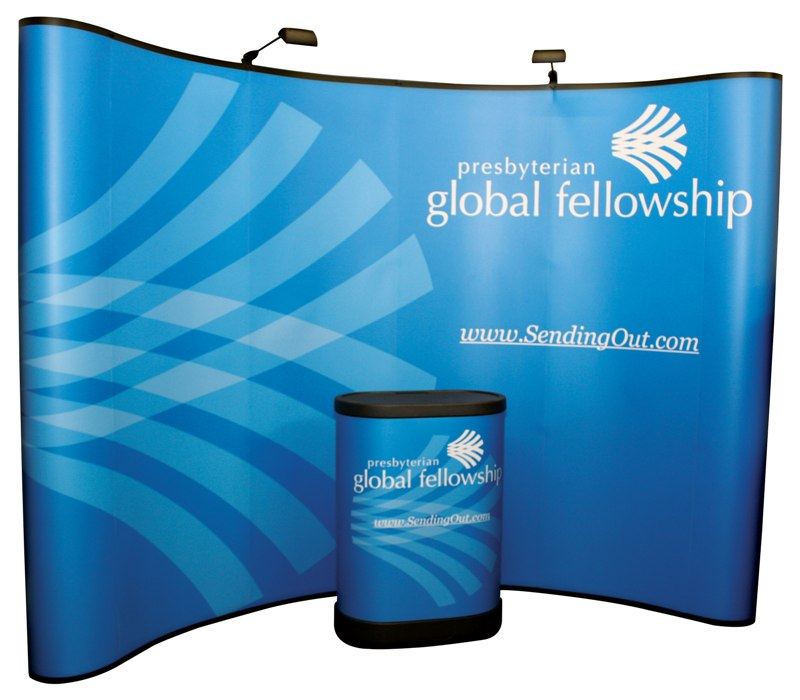 10ft Curvy Shape Pop up Event Backdrop Stand with PVC Panel