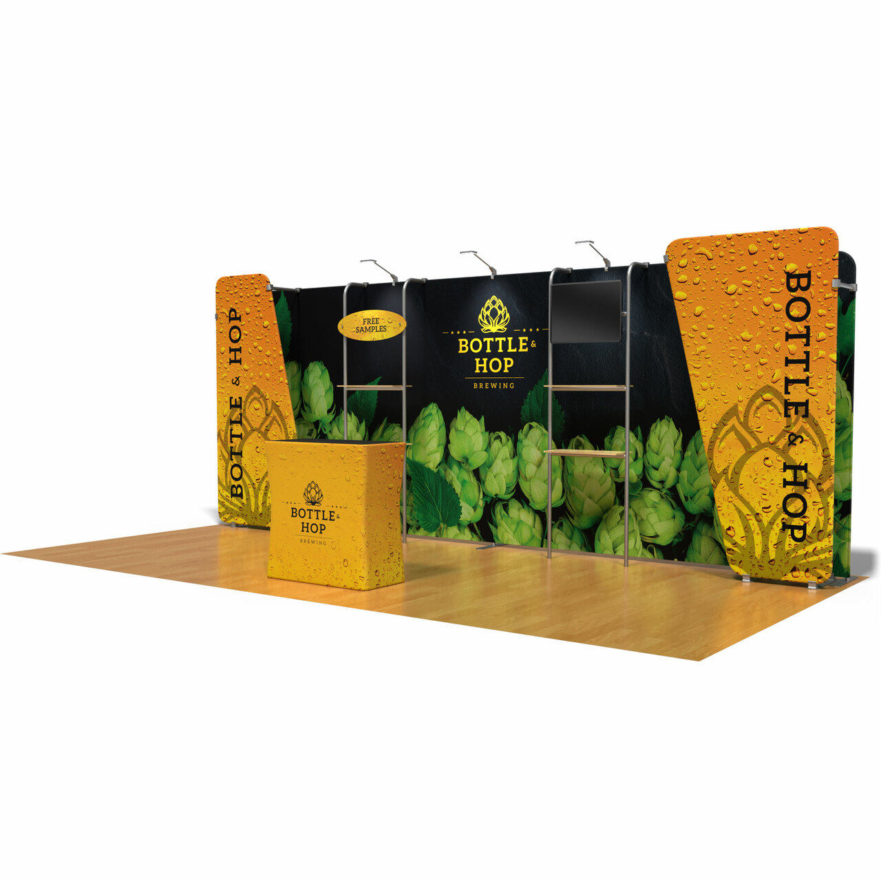 20ft Straight custom media wall Aluminium pop up tube display