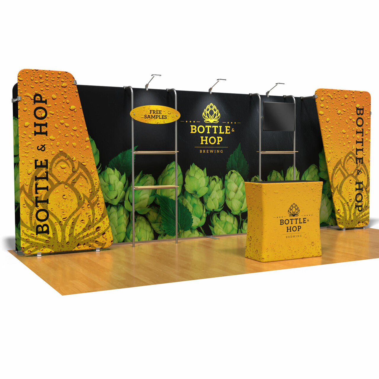 20ft Straight custom media wall Aluminium pop up tube display