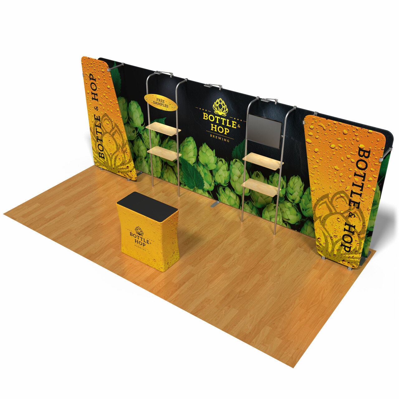 20ft Straight custom media wall Aluminium pop up tube display