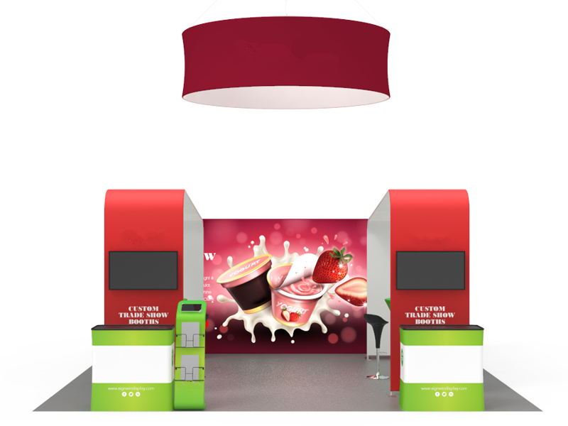 6x6 meter Tension Fabric Exhibition Stand with Top Banner