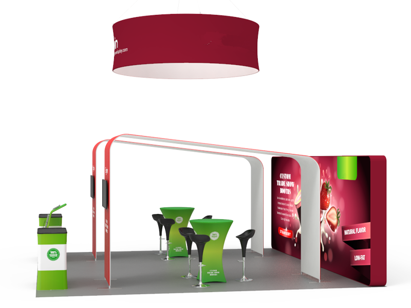 6x6 meter Tension Fabric Exhibition Stand with Top Banner