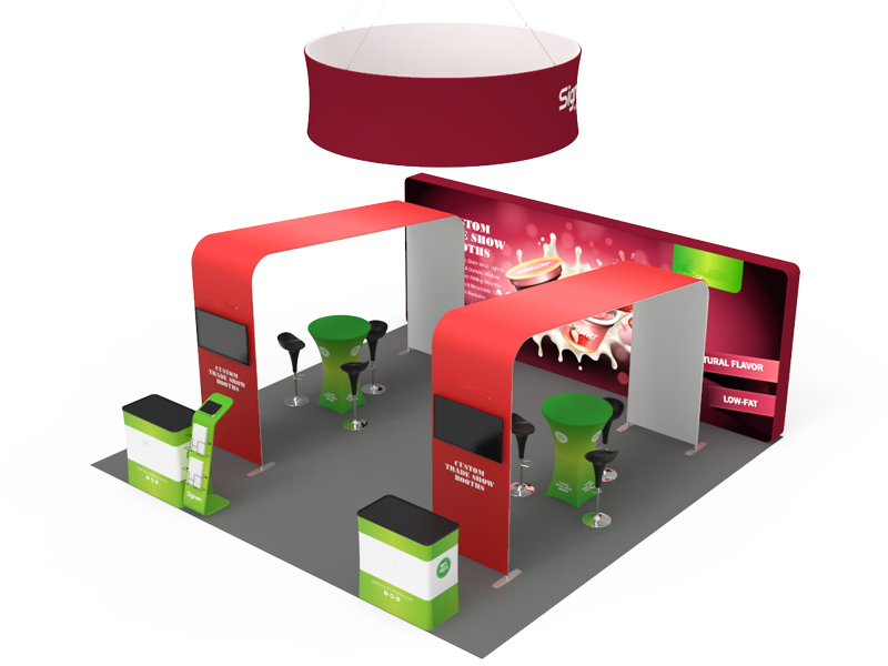 6x6 meter Tension Fabric Exhibition Stand with Top Banner