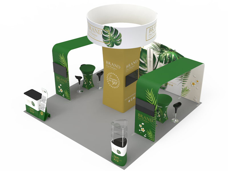 tension fabric expo trade show display stands with tower