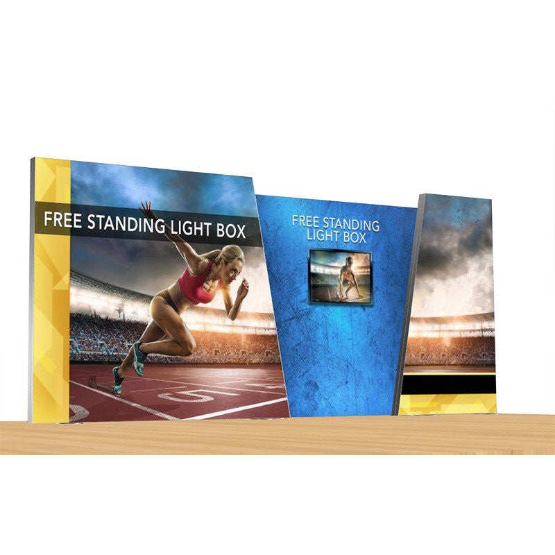 irregular free standing light box exhibition backwall display