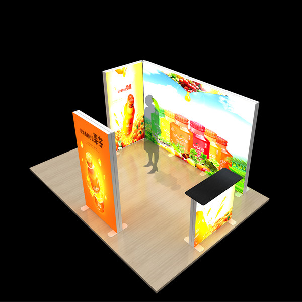 no tool required modular fabric light box display with counter