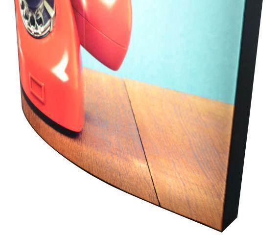 Aluminum curved SEG fabric light box
