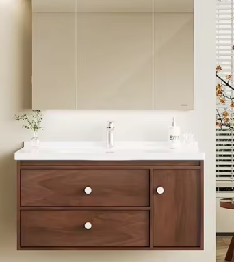 KSB002 Minimalist Wall-Mounted Bathroom Cabinet - Anti-Corrosion Sink Vanity for Small Space Toilet Bathroom