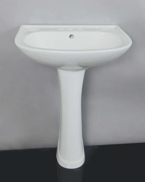 KSB003 Floor Mounted White Vessel Basin Easy Clean Eco-Friendly Drainer Bathroon Washroom