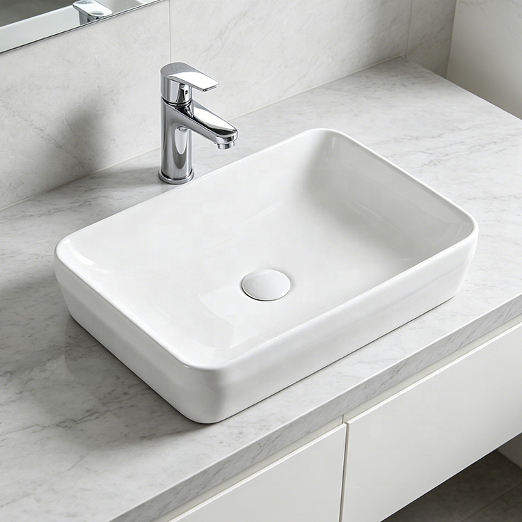 KSB011 Integrated Bathroom Vanity Supplier Free Design Custom Color Hotel Project Residential Bathroom Vanity Basin