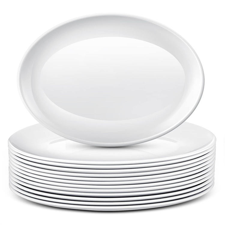 KP007 Restaurant Dinner Plates Melamine Plate Durable and Unbreakable Melamine Round White for Catering