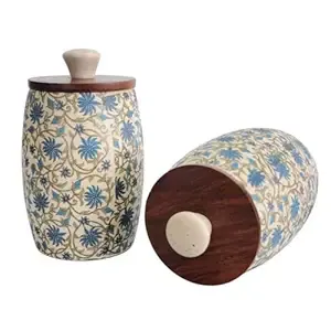 KP013 Handcrafted Ceramic Jar for Kitchen Storage and Organization Elegant Ceramic Jar for Home Kitchen and Dining Use