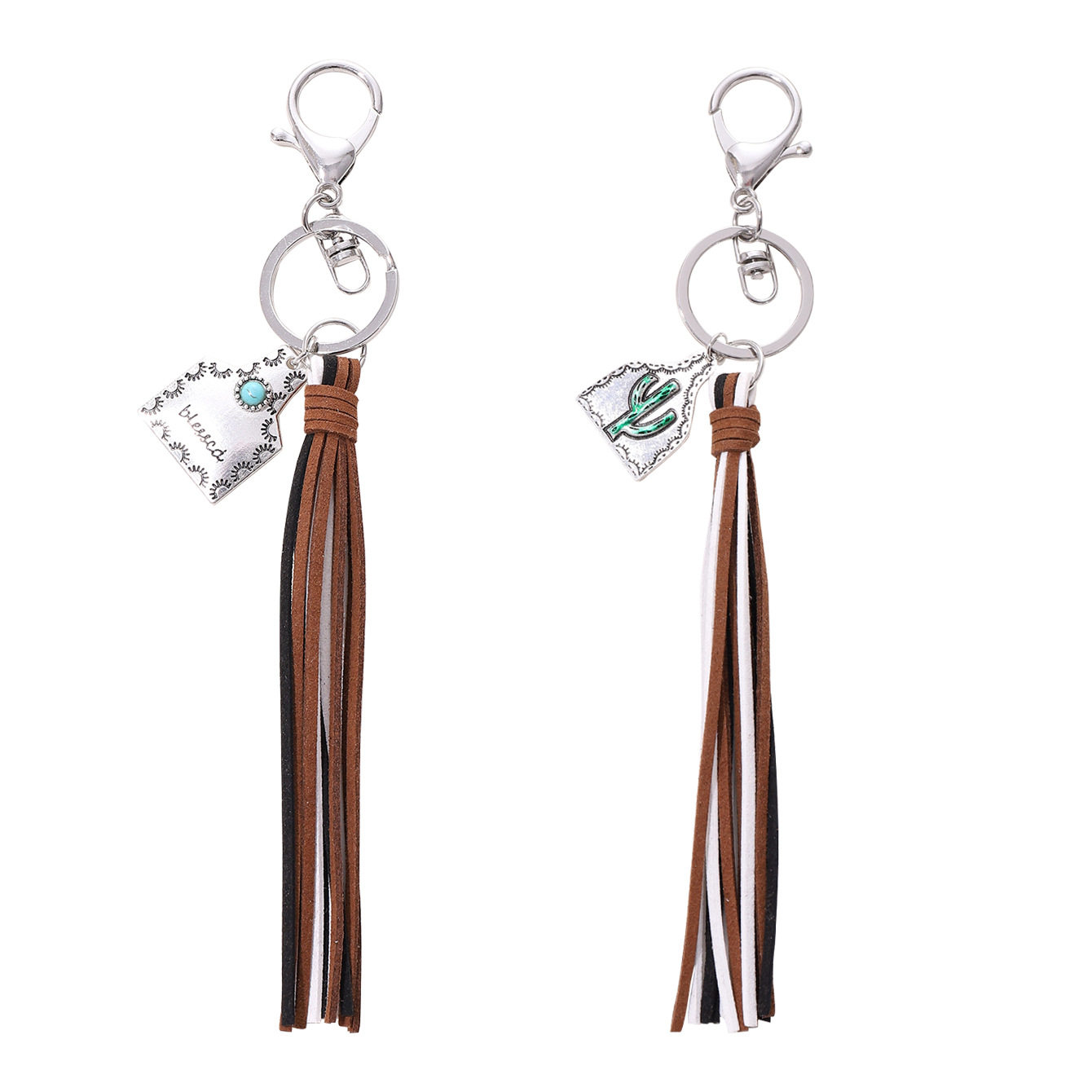 Leather Tassel Charms Keychains