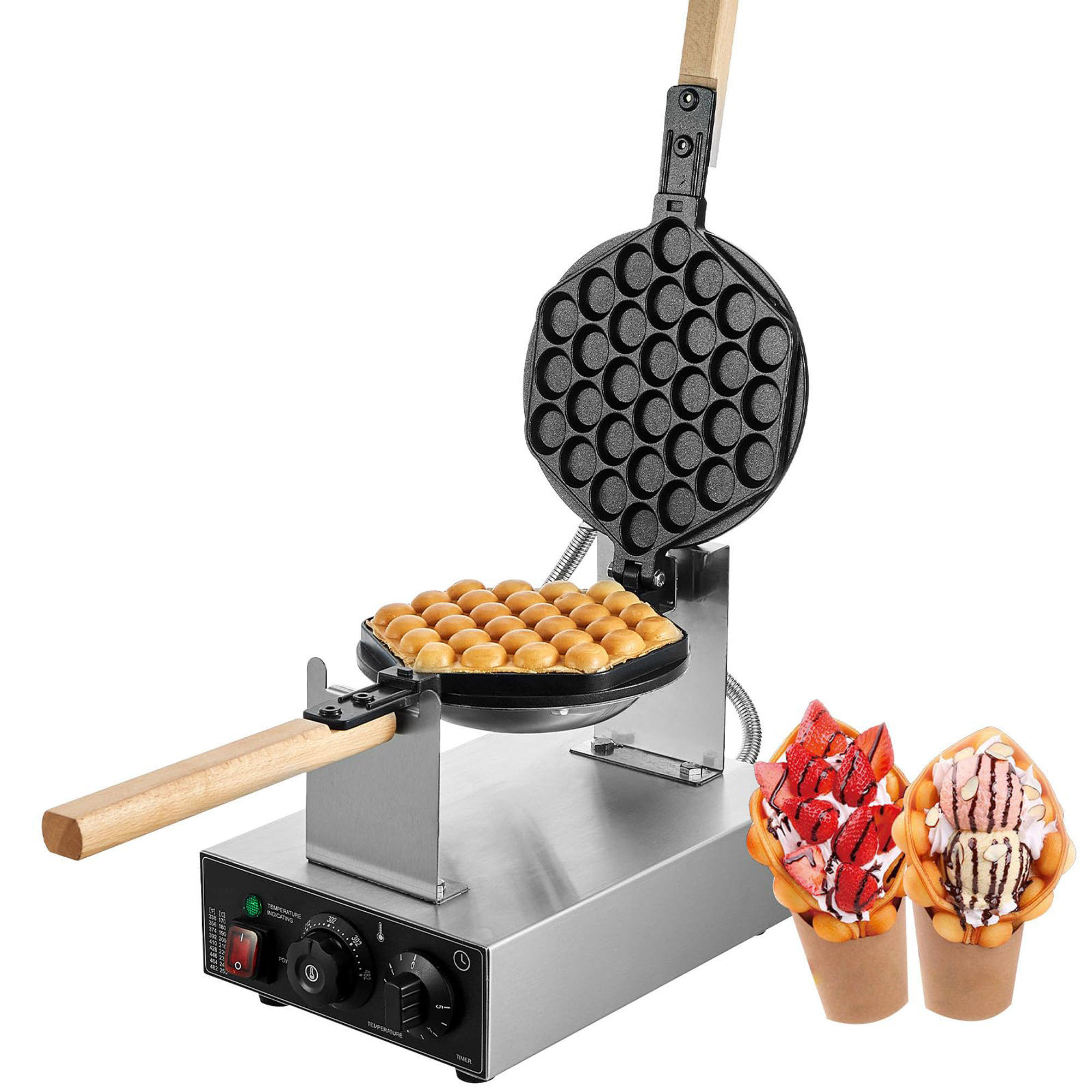 Commercial Electric Egg Waffle Maker | Non-Stick Bubble Waffle Machine