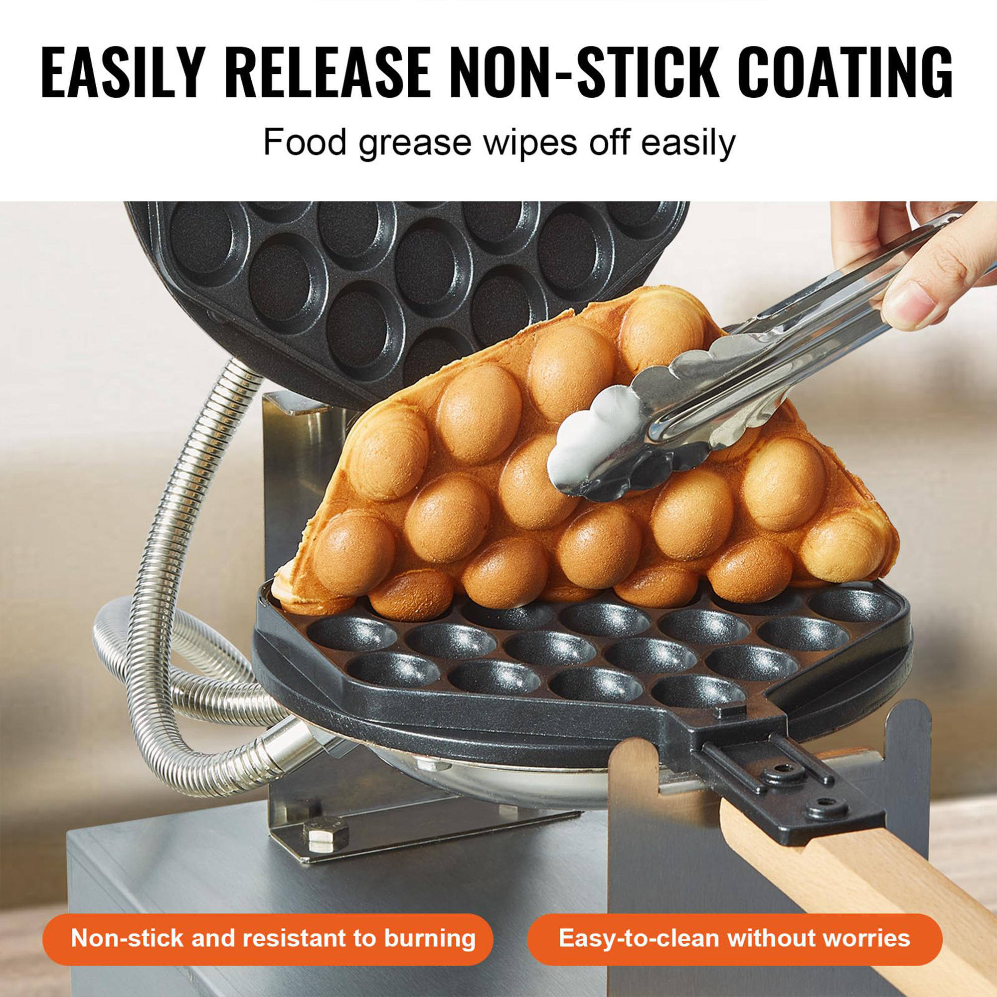 Commercial Electric Egg Waffle Maker | Non-Stick Bubble Waffle Machine