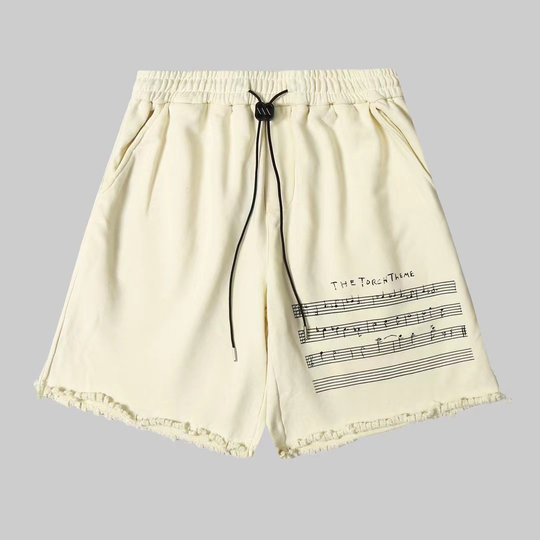 Vintage washed and slashed note shorts