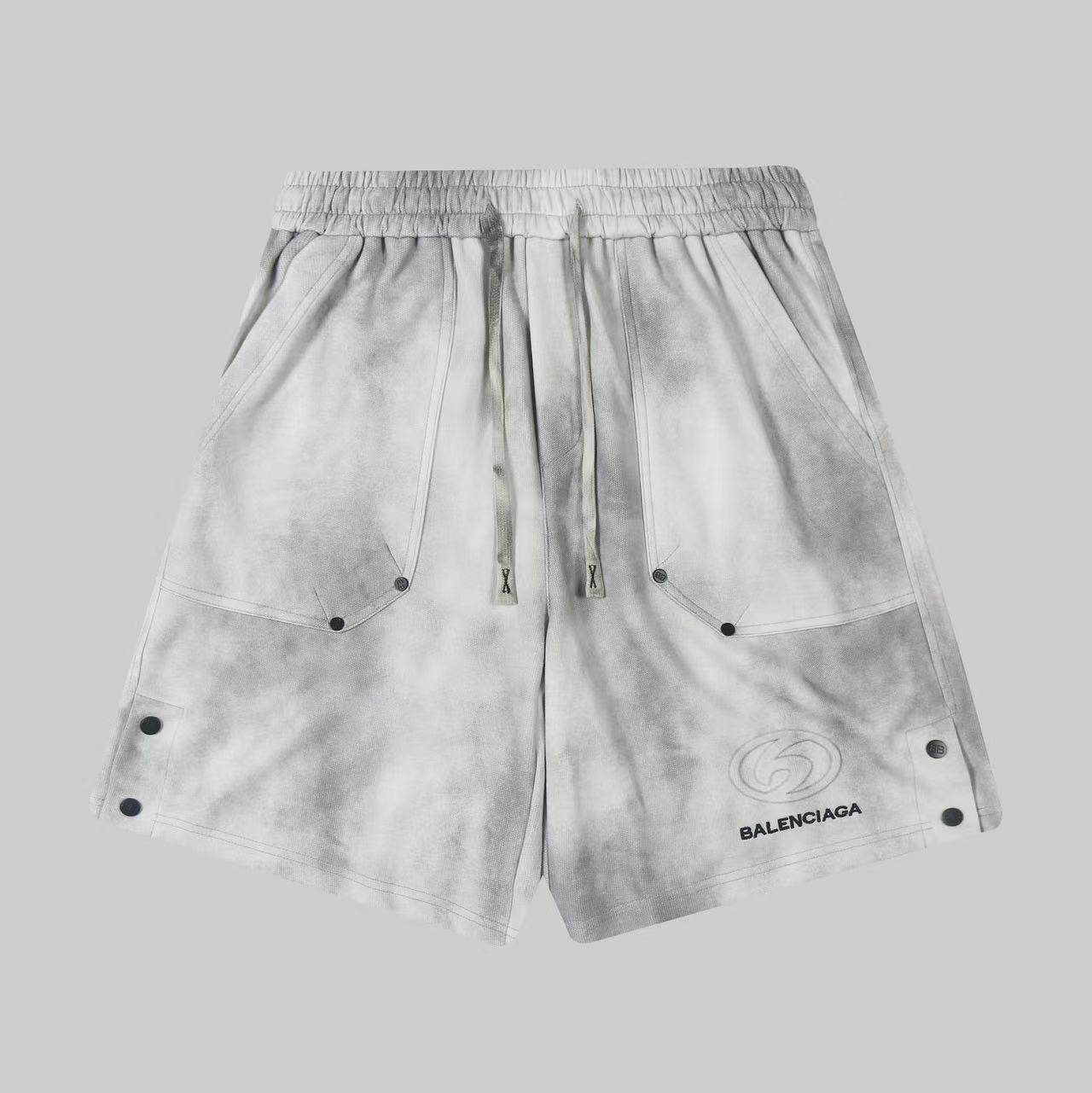 Vintage washed distressed heavy-duty shorts