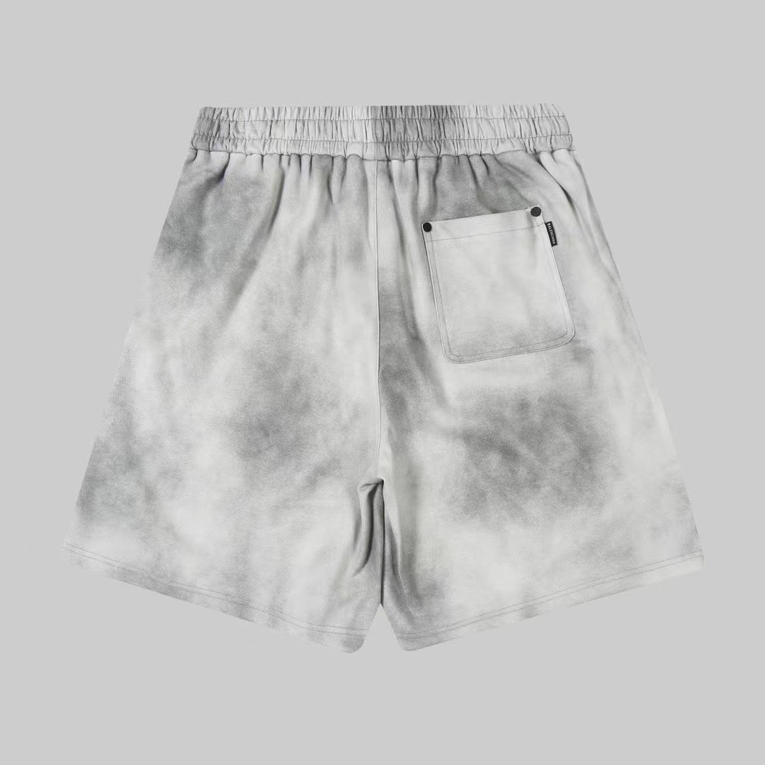 Vintage washed distressed heavy-duty shorts