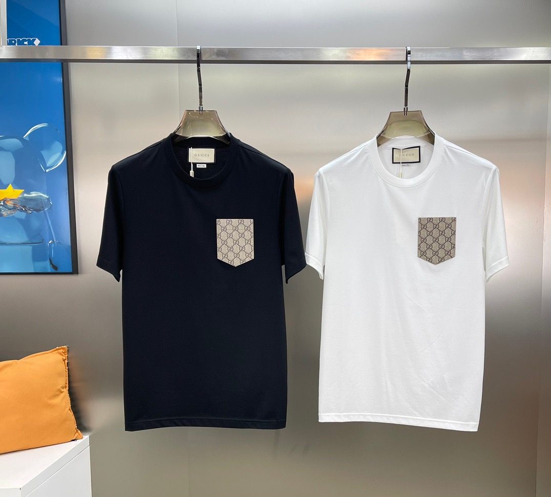 24s Spring and Summer New Style Mercerized Cotton T-shirt. Pocket style. Preferred 190g mercerized cotton fabric. Comfortable and not deformed. Comfortable when worn!!! The skin-friendly feeling is as smooth as a baby's skin.