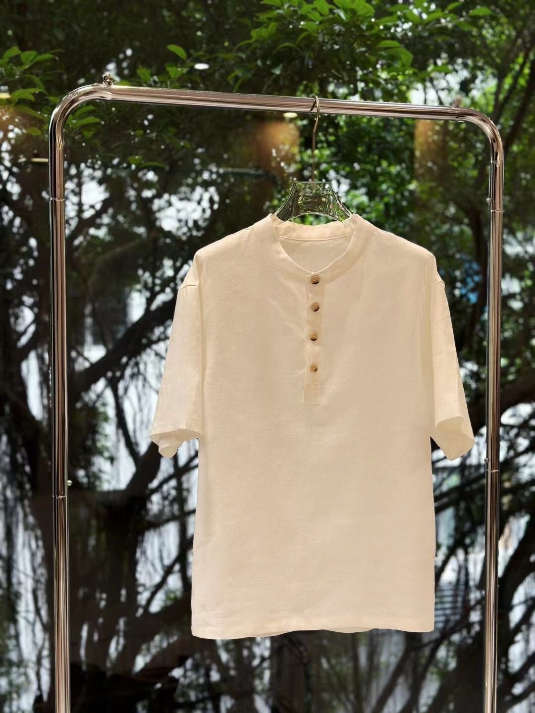 LP 2024 Spring/Summer New Product 100% Linen Vintage Old Money Henry Collar Short Sleeve Shirt. This year, the most popular one of Old Money LP 🔥 is 100% linen, comfortable, lazy and cozy.