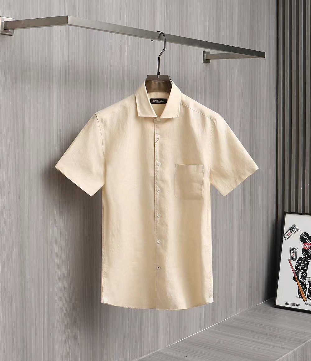 [Linen Short Sleeve Shirt] The classic and unique Cuban collar of the LP brand ensures a smooth neckline with an appropriate width. It not only gives the shirt a unique vintage temperament but also highlights your elegant demeanor. The unique button design fully demonstrates the craftsmanship, and every fastening is an insistence on quality.