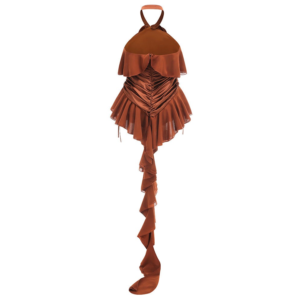 Sleeveless dress with neck hanging