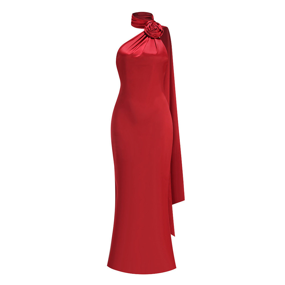 Hanging neck skirt temperament evening dress