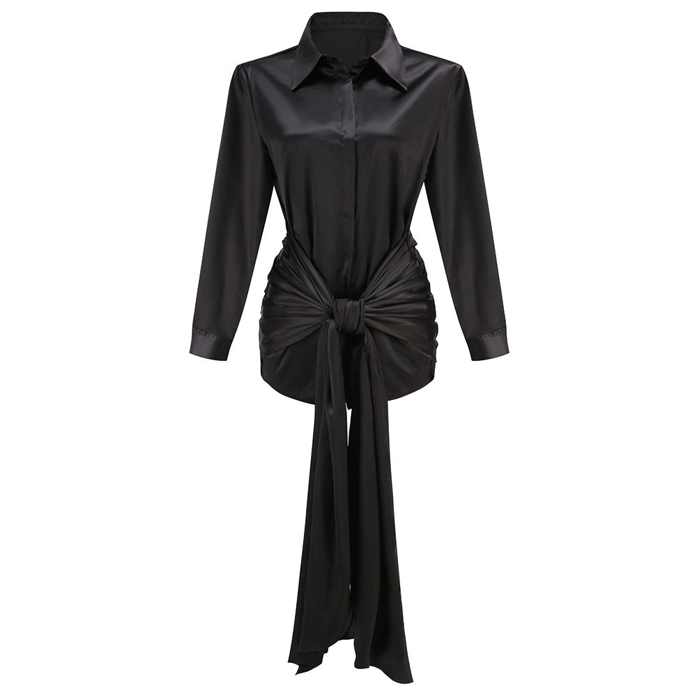 Shirt skirt with slim waist