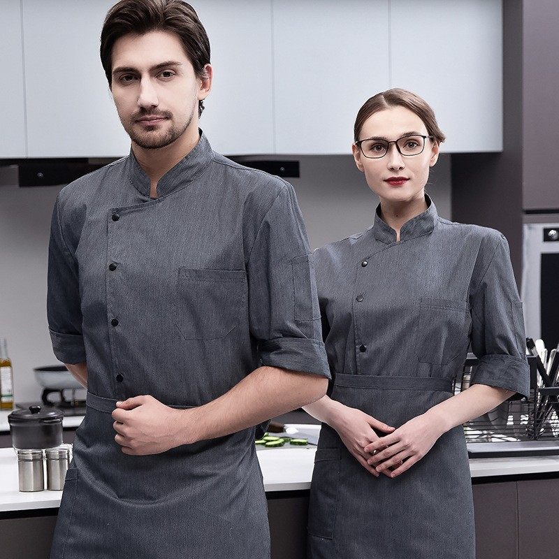 厨师工作服单排扣七分袖-A款