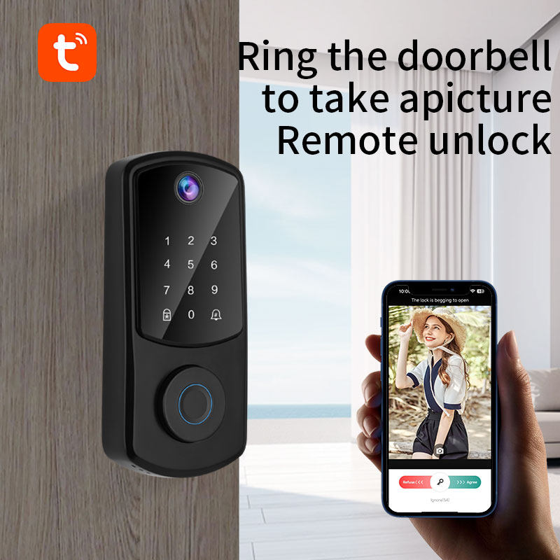 Single Bolt Electric Intelligent Deadbolt BLE Tuya TT Lock Security Key fingerprint Electronic Card Smart Door Lock