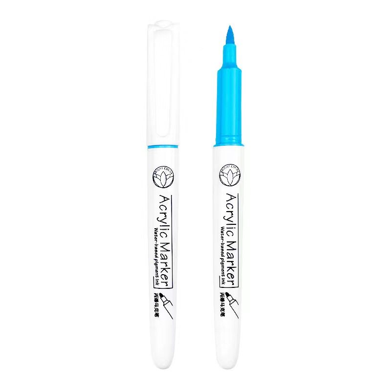 Refillable soft-tipped acrylic marker 12/24 color graffiti opaque water-based marker pen