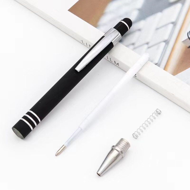 New multi-color touch screen aluminum rod ball point pen semi-metal touch screen ball point pen business advertising promotion metal pen