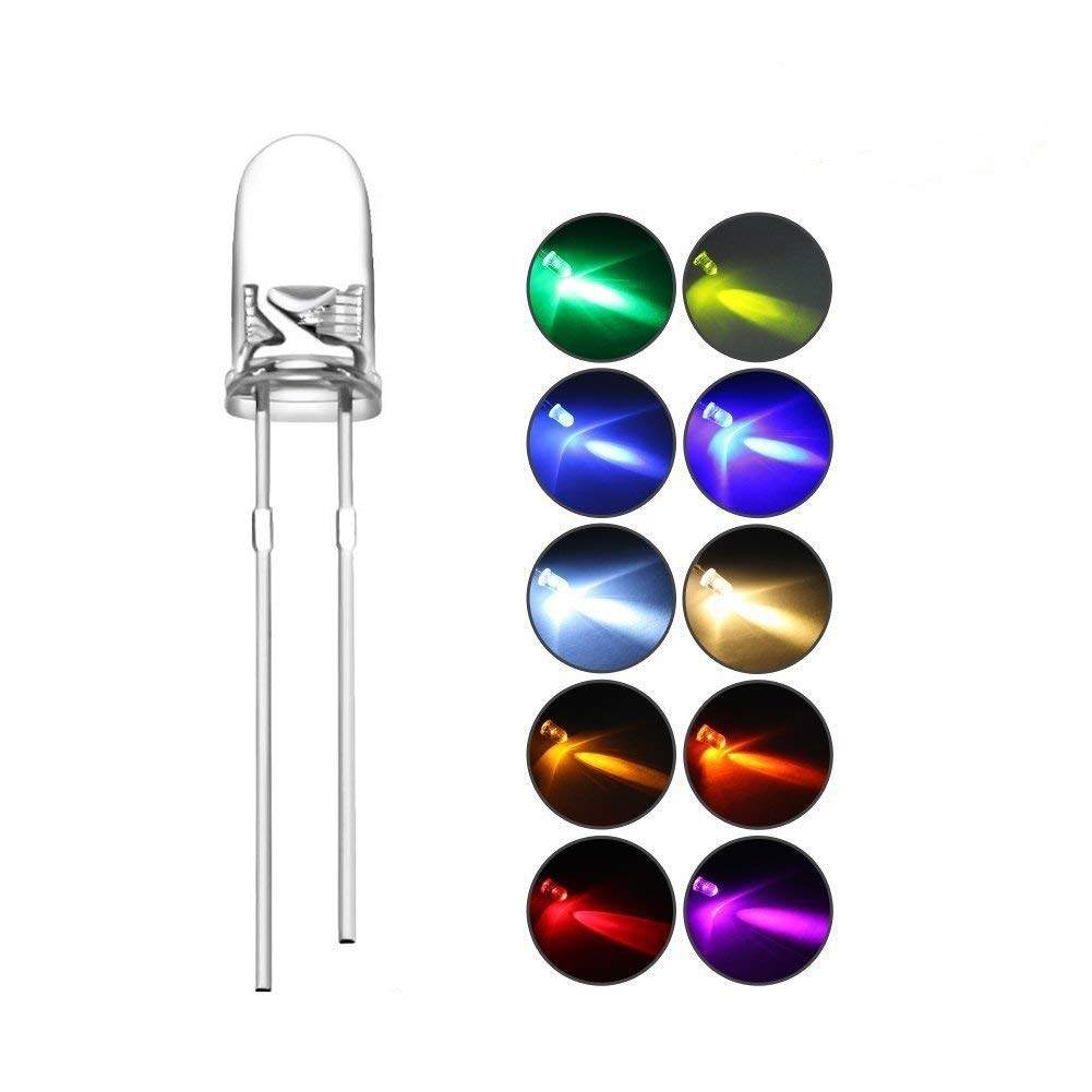  DiCUNO 5000pcs(5 Colors x 1000pcs) 5mm Bi-pin LED