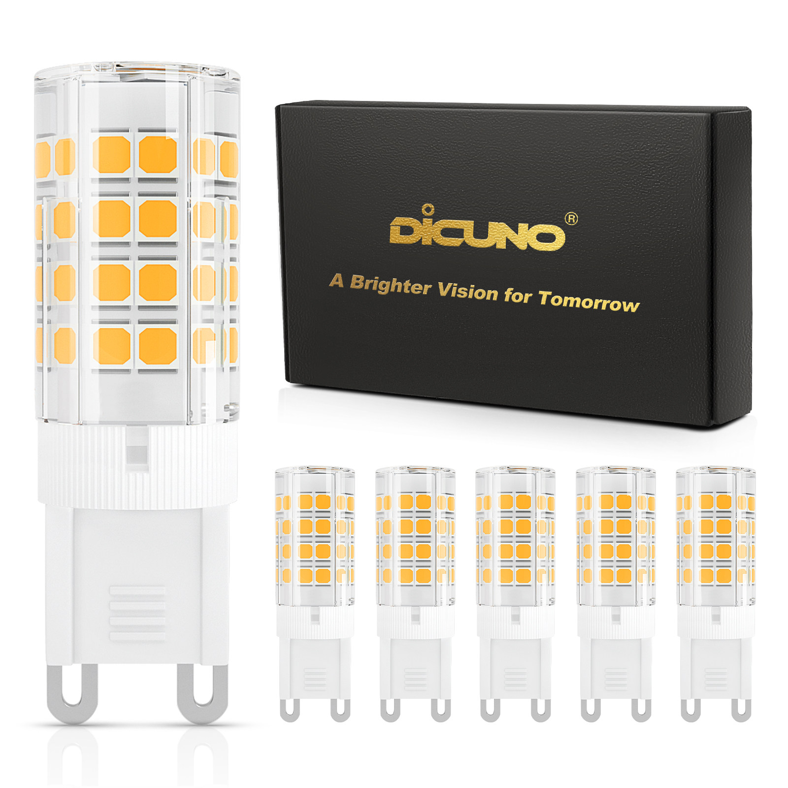 Ampoule électrique DiCuno ampoule led g9 3w, 430lm, équivalen 40w halogène, blanc  chaud 3000k, 220-240v, cri> 85, non-dimmable, économie d'énergie,  base en céramique