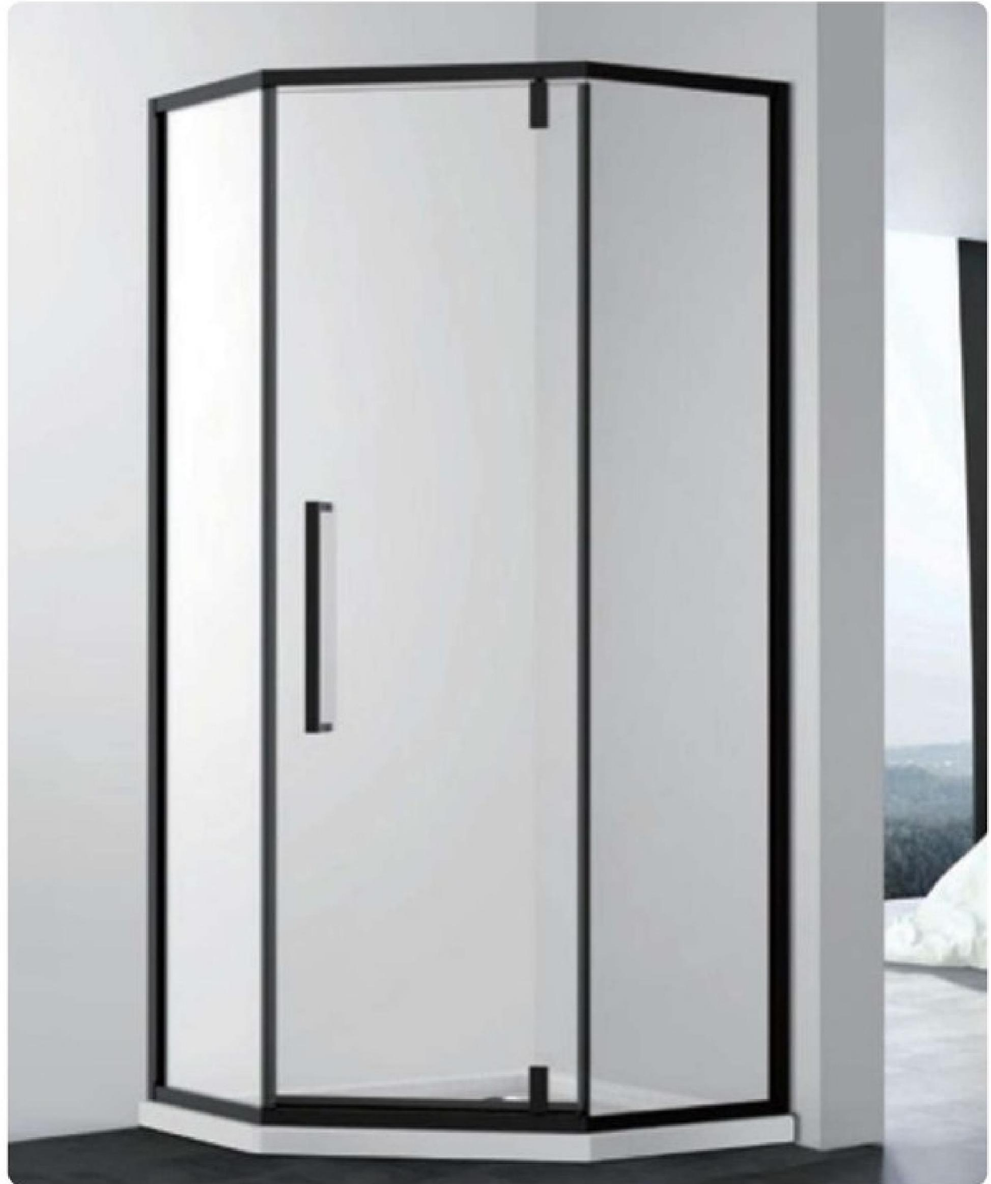 8mm Tempered Glass Custom Size Modern Pivot Diamond Shaped Shower Door Sus304 Stainless Steel Frame Shower Enclusure for Apartment Hotel or Bathroom Enclosure