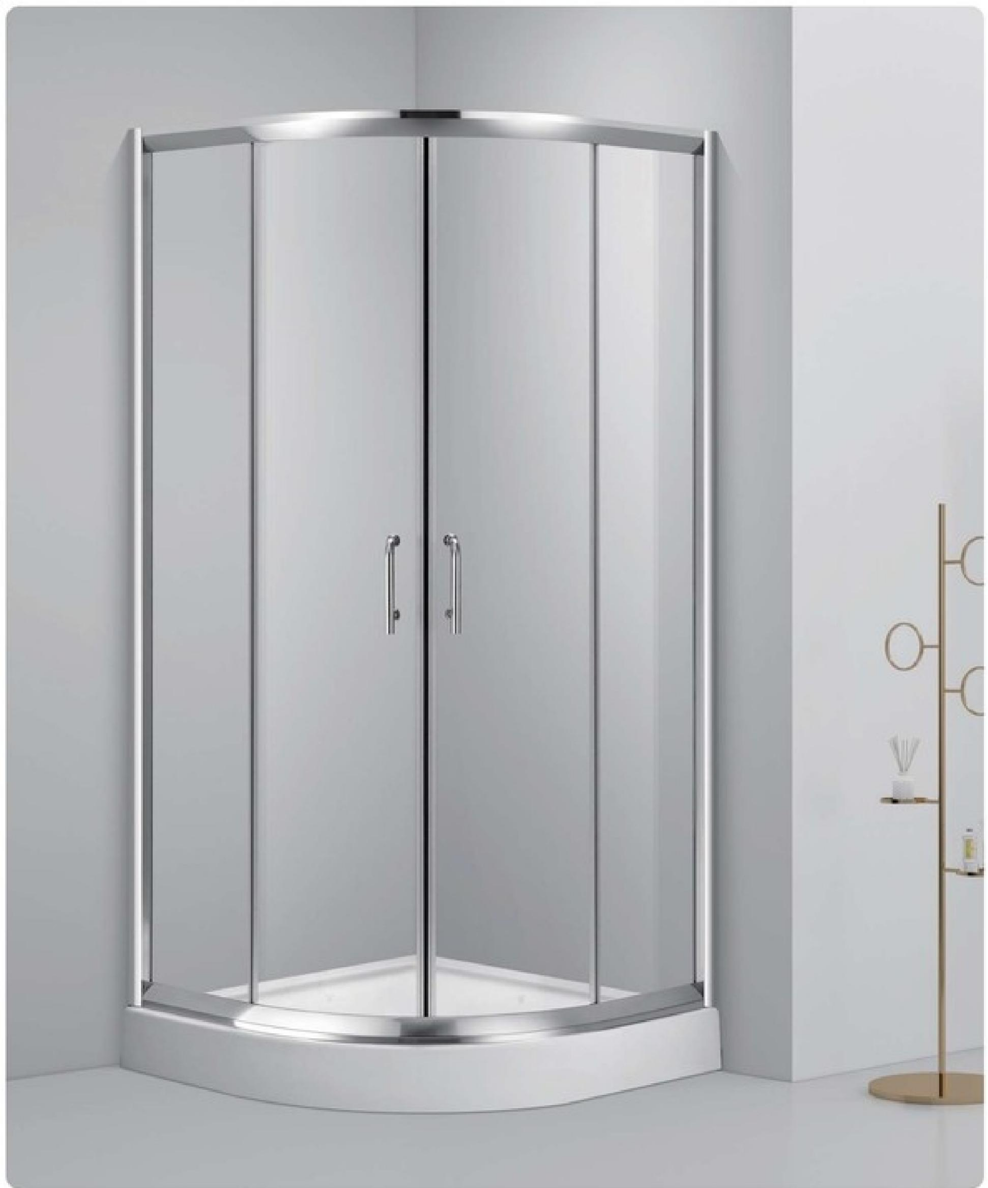 8mm Tempered Glass Custom Size Modern Pivot Arc Shaped Shower Door Aluminum  Frame Shower Enclusure for Apartment Hotel or Bathroom Enclosure