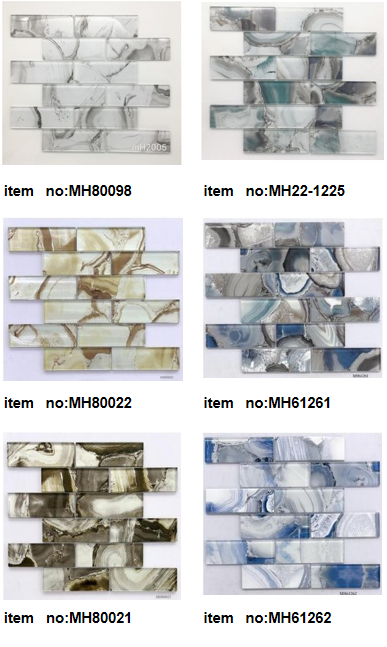 Modern 300*300*8mm  Irregular  Glass Mosaic for Decor Bathroom &Background Wall