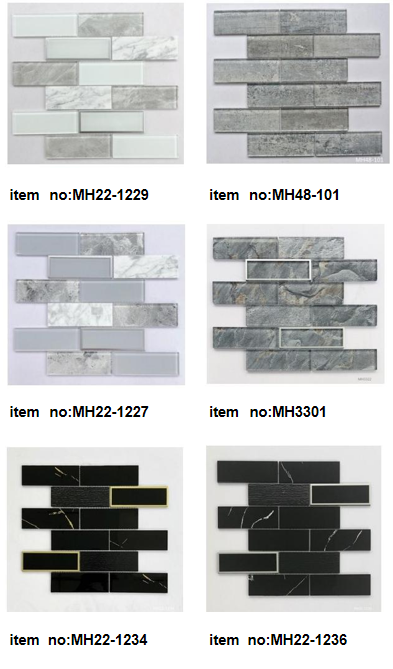 Modern 300*300*8mm Irregular  Shape  Glass Mosaic for Decor Bathroom &Background Wall