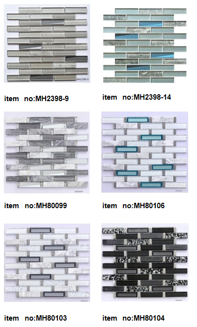 Modern 300*300*8mm Irregular Shape Glass Mosaic for Decor Bathroom &Background Wall
