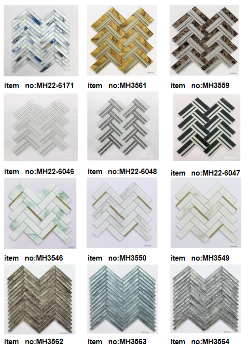 Modern 323*303X6mm Parallelogram Glass Mosaic for Decor Bathroom &Background Wall