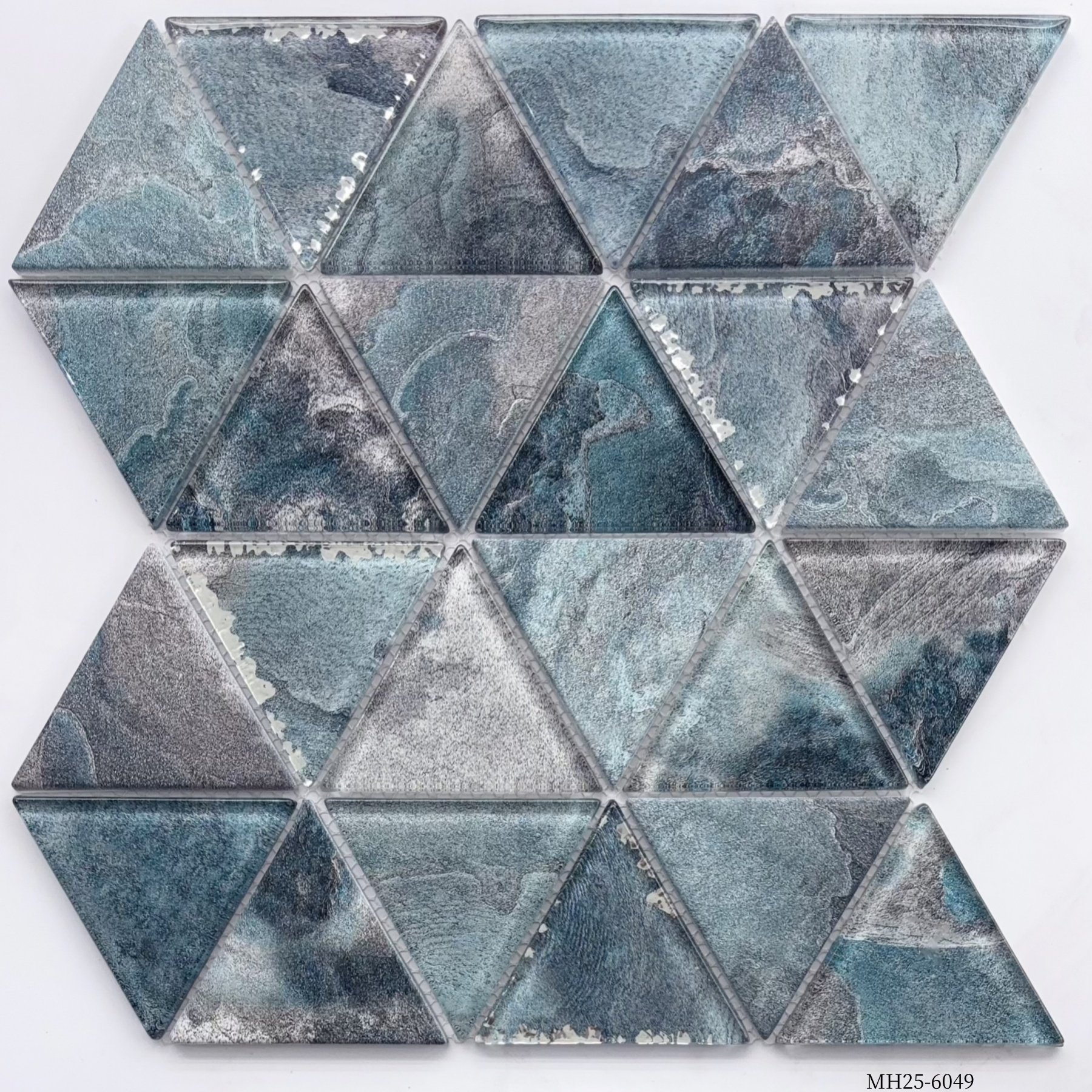 Modern 300*270X6mm Triangle Glass Mosaic for Decor Bathroom &Background Wall
