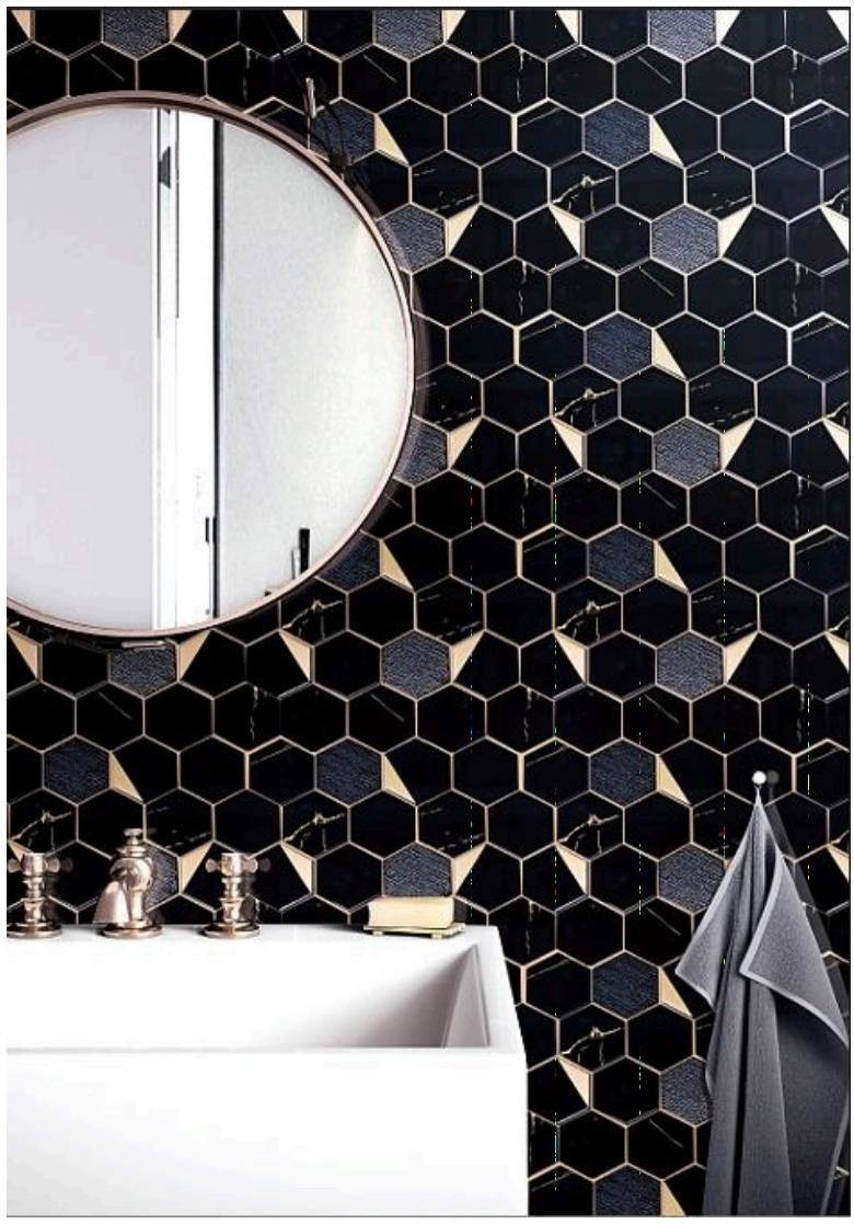 Modern 300*260X6mm Hexagon Glass Mosaic for Decor Bathroom &Background Wall