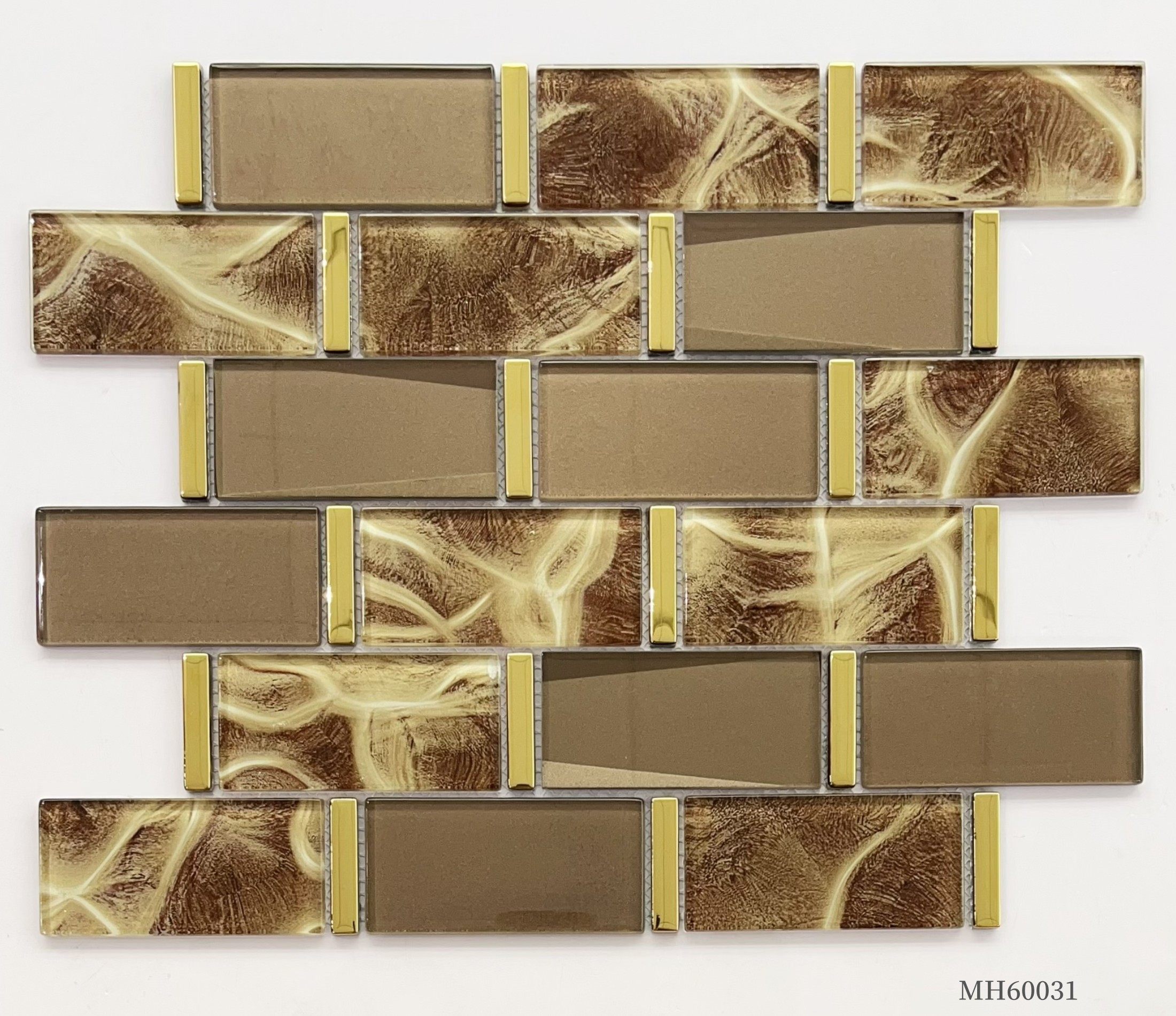 Modern 300*335*6mm Rectangle Glass Mosaic for Decor Bathroom &Background Wall
