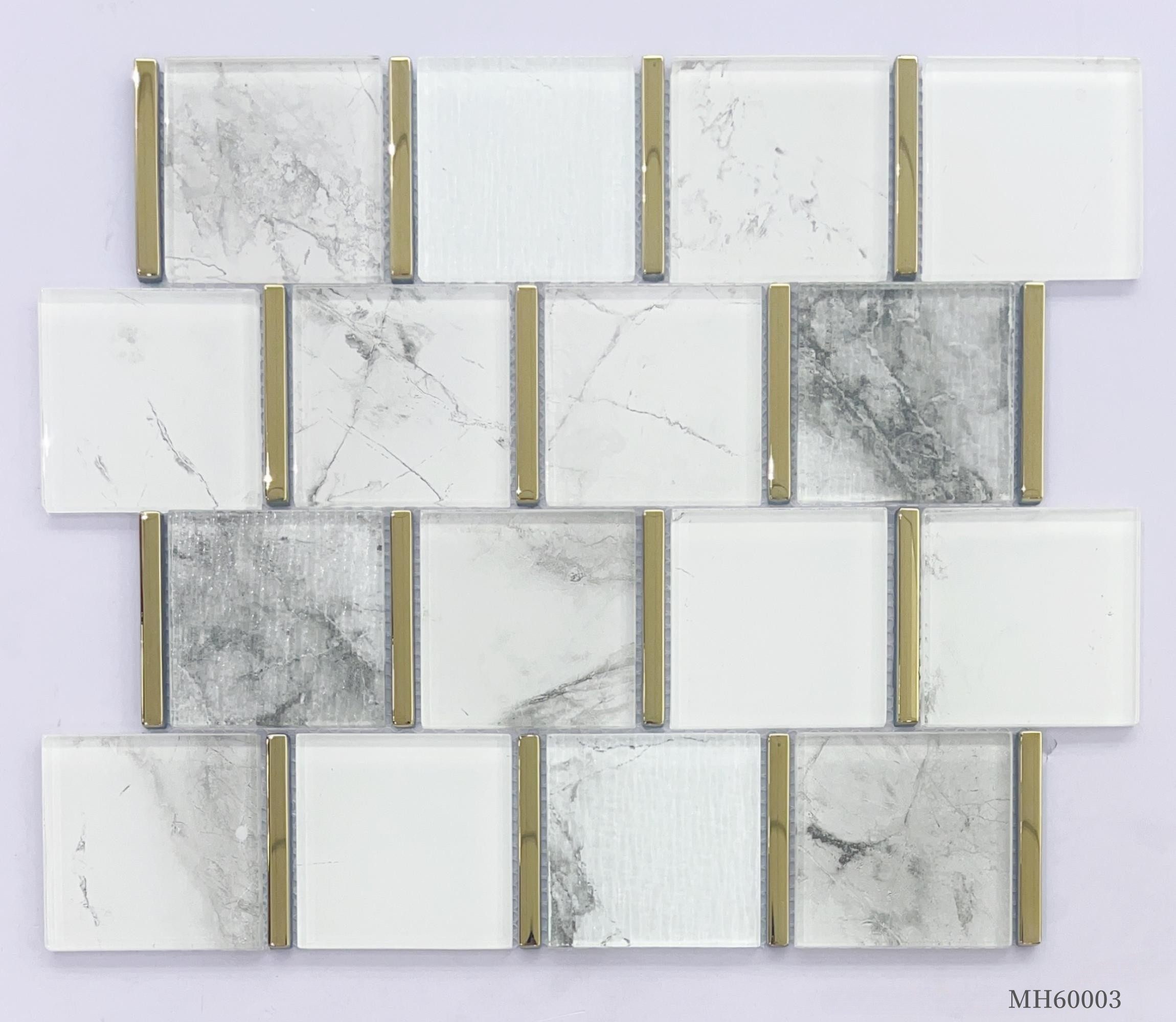 Modern 300*336X6mm  Irregular Glass Mosaic for Decor Bathroom &Background Wall