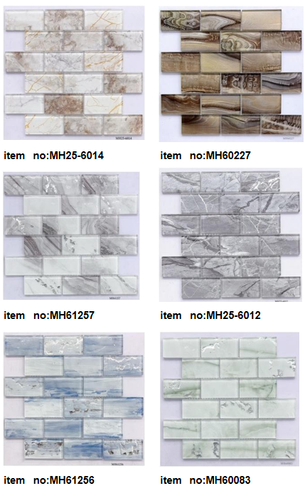 Modern 300*300*6mm Irregula Shape Glass Mosaic for Decor Bathroom &Background Wall