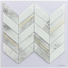 Modern 338*275X6mm Parallelogram Glass  Goldleaf Mosaic for Decor Bathroom &Background Wall