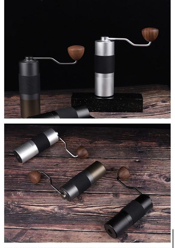 Home Use Professional Espresso Bean Coffee Tool Set Stainless Steel Flat Conical Burr Commercial Manual Coffee Grinder